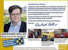 Und noch eine weitere Anzeige zur Wahl von Eberhard Keller