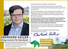 Mit dieser Anzeigen bittet Eberhard Keller die Bürgerschaft auf, zur Wahl zu gehen